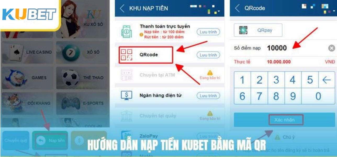Hướng dẫn nạp tiền bằng mã QR tự động
